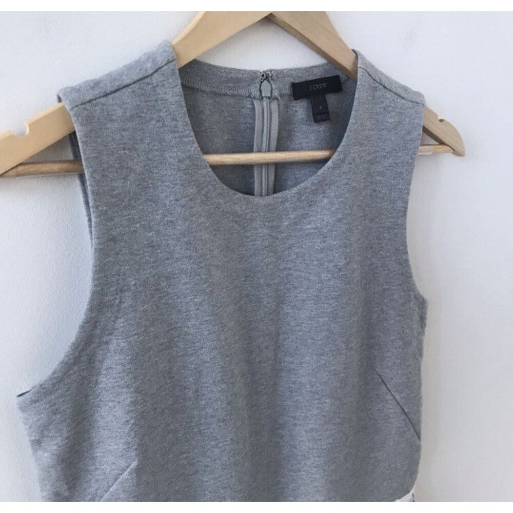 J CREW Size Medium Gray KNIT TOP WITH FUN FRINGE Round Neck Sleeveless NEW - Picture 10 of 10